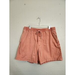 BDG Men's Coral Orange Solid Elastic Waist Casual Shorts Size‎ XL